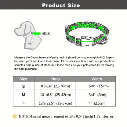 Collier pour chien en nylon personnalisé, gravé et imprimé avec nom et numéro de téléphone – Collier pour animaux de compagnie pour chiots, chats et chiens de petite à grande taille, tailles S, M, L, 7 couleurs éclatantes
