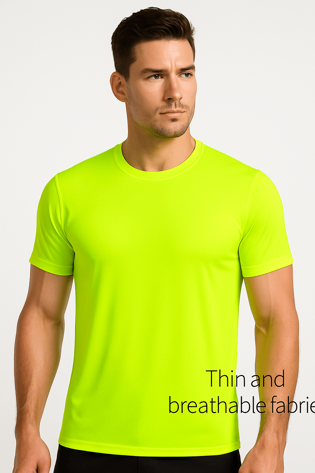 Lot de 5 chemises de travail de sécurité pour hommes UPF 50+ – T-shirts de performance respirants à séchage rapide pour les travaux en extérieur, jaune fluorescent haute visibilité, S-XXXL, cadeau pour papa