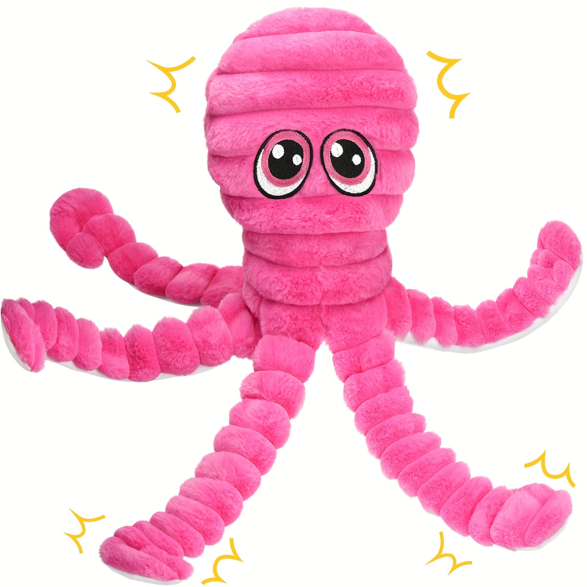 Jouet pour chien en peluche poulpe couineur – Jouet interactif à mâcher pour chiots et chiens, jouet animal doux pour le nettoyage des dents, idéal pour les races de petite, moyenne et grande taille, cadeau mignon, 5 couleurs