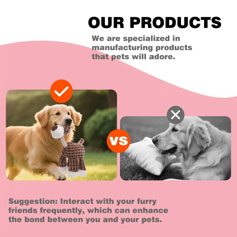 Lot de 6 jouets en peluche grinçants pour chien – Ensemble de jouets à mâcher et de dentition en forme d'animaux mignons, jouets interactifs en peluche pour petits et moyens chiens, soulagement de l'anxiété et nettoyage des dents, sûrs et durables