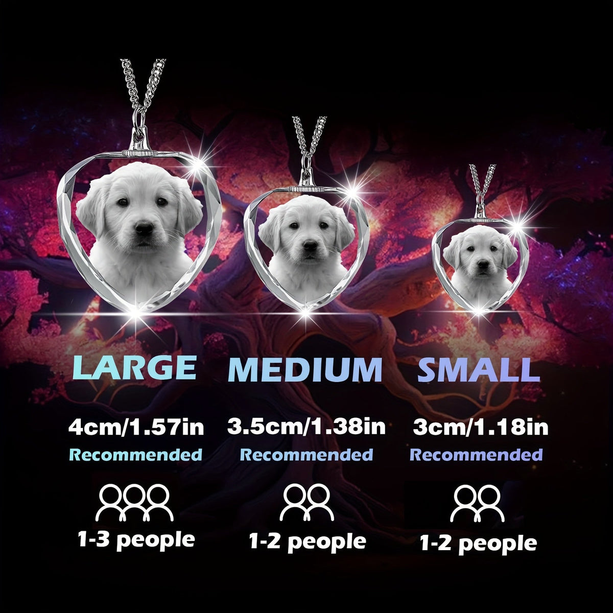 Collier photo personnalisé pour animal de compagnie – Pendentif en cristal 2D personnalisé, bijou commémoratif éternel pour chiens et chats bien-aimés, cadeau de sympathie et souvenir touchant pour la perte d'un animal