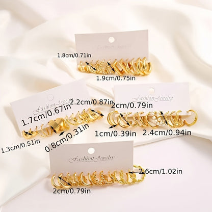 Lot de 48 boucles d'oreilles perles fantaisie pour femmes – Assortiment de modèles à puce et pendants, boucles d'oreilles hypoallergéniques couleur argent pour le quotidien, les vacances, les rendez-vous et les cadeaux de fêtes