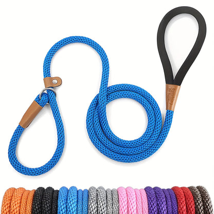Laisse pour chien en nylon durable pour petits, moyens et grands chiens - Laisse de dressage robuste tissée S-XL, 8 couleurs, laisse de promenade avec poignée confortable et résistante