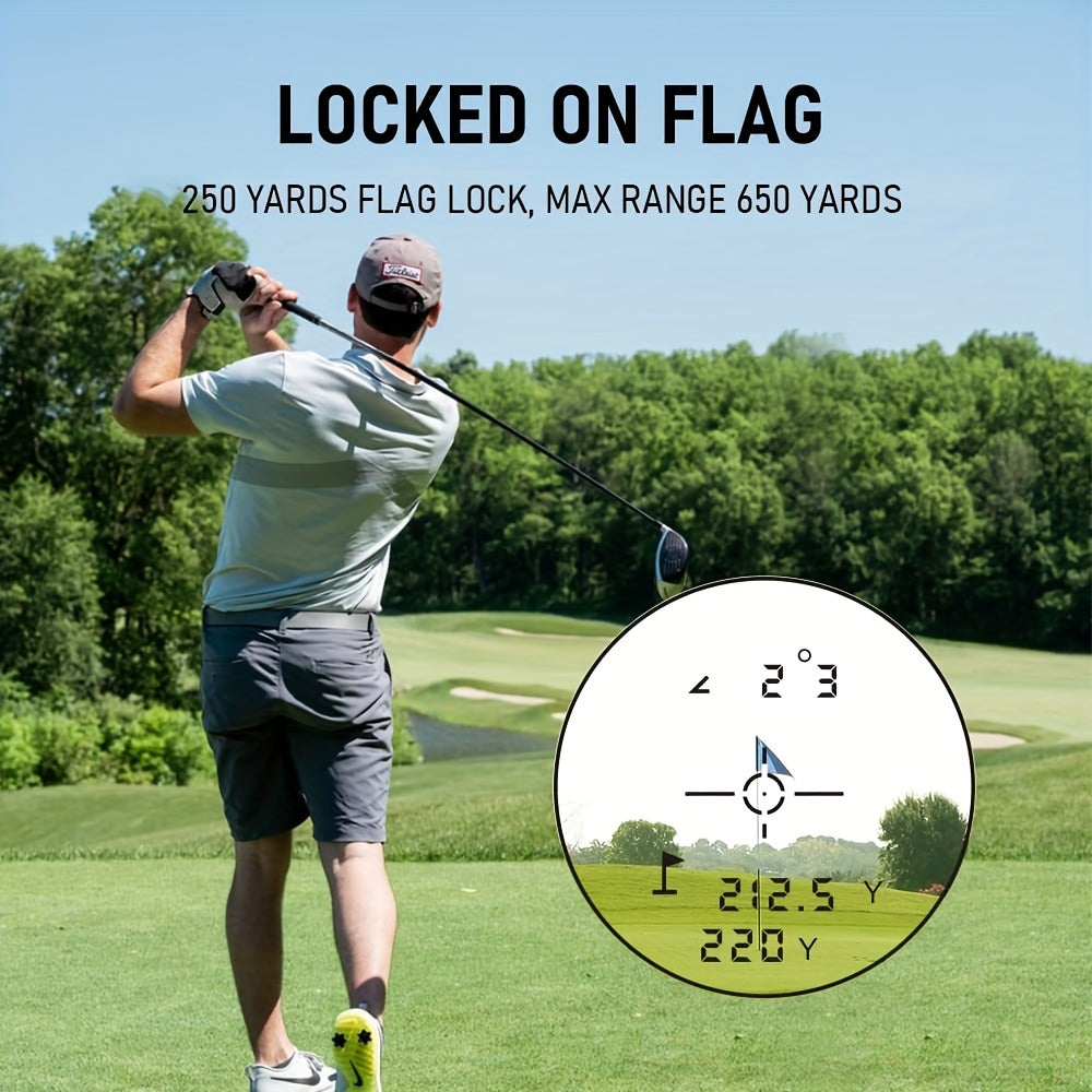 Télémètre de golf REVASRI 650 yards – Télémètre laser avec mode golf, compensation de pente, vitesse, hauteur, distance horizontale et verticale, mesure en deux points pour le golf, la chasse, le tir à l'arc et les activités en plein air