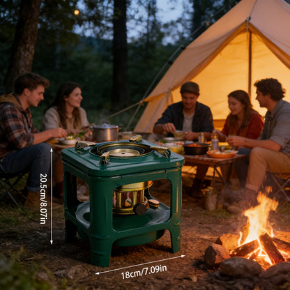 Réchaud de camping portable au kérosène avec brûleur intégré, radiateur et cuiseur à pétrole léger pour l'extérieur avec réglage de flamme pour le camping, les pique-niques et les barbecues