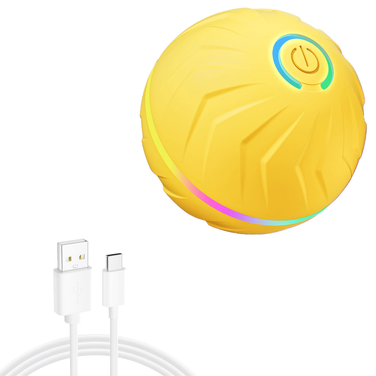 Balle interactive intelligente à rebond automatique pour chien – Jouet électronique à sauts et roulades automatiques, rechargeable par USB, durable pour toutes les races, balle de jeu mobile pour exercice en intérieur et en extérieur