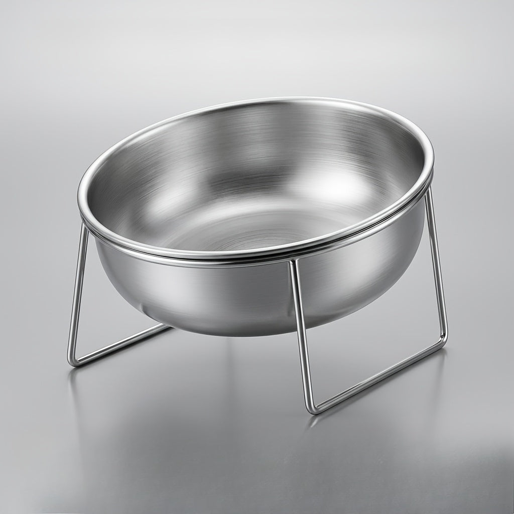 Ensemble de gamelles surélevées pour chien et chat – Gamelles inclinées à 15° en acier inoxydable avec support, design ergonomique anti-étouffement pour petits chiens et chats – Ensemble de 2 gamelles avec support