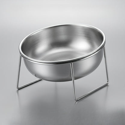 Ensemble de gamelles surélevées pour chien et chat – Gamelles inclinées à 15° en acier inoxydable avec support, design ergonomique anti-étouffement pour petits chiens et chats – Ensemble de 2 gamelles avec support