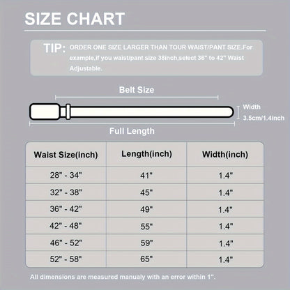 Ceinture à cliquet pour homme en cuir véritable 35 mm – Conception ajustable sans trou avec boucle automatique et coffret cadeau, tailles 28" à 52", ceinture décontractée et professionnelle pour homme en bleu marine, noir, marron