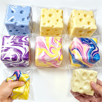 Jouet anti-stress en forme de fromage, balle malléable en TPR à montée lente, remplie d'huile de coco, sensorielle et moulable, couleur aléatoire, cadeau amusant pour enfants et adultes