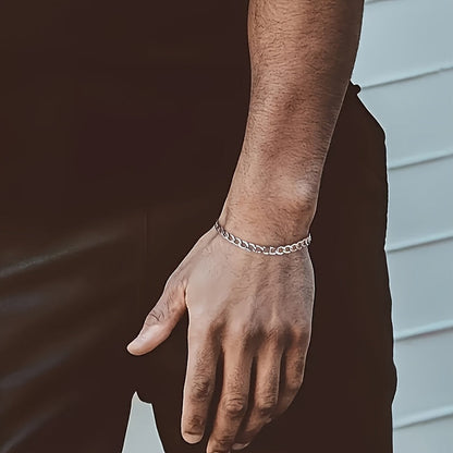 Lot de 5 bracelets chaîne gourmette en argent sterling 925 – Bracelets bohèmes empilables fabriqués à la main pour femmes et hommes, style vintage bohème, cadeau idéal pour Noël, un anniversaire et la Saint-Valentin