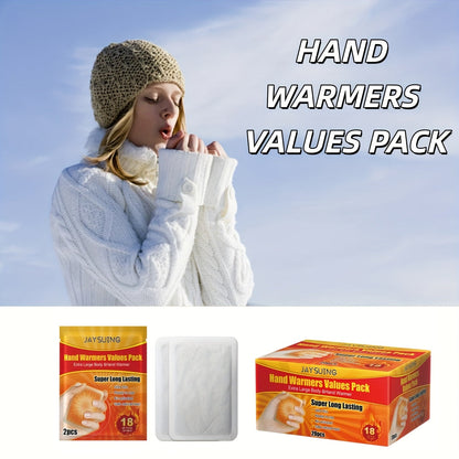 Chauffe-mains, paquet de 20, inodores, 10 heures de chaleur, jetables, respirants, sûrs pour les bébés, pour l'hiver, les activités en extérieur, les voyages, le camping, le ski et le coucher