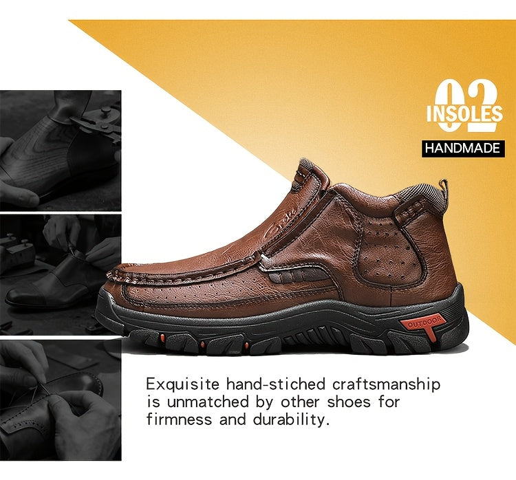 Bottines à enfiler cousues main pour homme GREKS, mocassins décontractés style Chukka, semelle antidérapante pour la randonnée, la conduite et le quotidien – chaussures légères et confortables pour homme