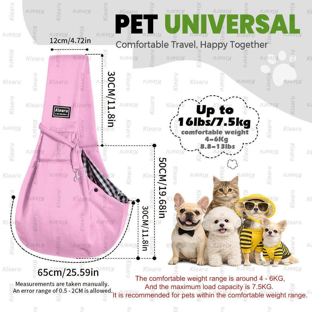 Sac bandoulière de transport pour chats et chiens jusqu'à 6,3 kg - Sac de transport croisé pour petits chiens et chats avec poche zippée - Sac bandoulière mains libres pour voyages en extérieur - Cadeau pour animaux pour Halloween et Noël