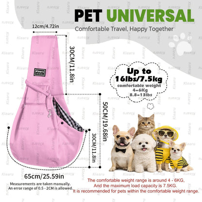 Sac bandoulière de transport pour chats et chiens jusqu'à 6,3 kg - Sac de transport croisé pour petits chiens et chats avec poche zippée - Sac bandoulière mains libres pour voyages en extérieur - Cadeau pour animaux pour Halloween et Noël