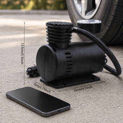 Compresseur d'air compact 12V 300 PSI – Gonfleur de pneus portable pour voitures, vélos, motos et ballons, se branche sur l'allume-cigare, sans batterie nécessaire | Velora
