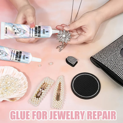Professional Jewelry Adhesive High-Strength Fast-Drying Craft Glue with Precision Steel Needle Applicator – For Bonding Metal Plastic Jewelry Repairs DIY Ornament Making and Shoe Repairs