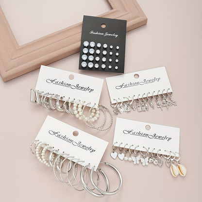 Ensemble de bijoux pour femme 108 pièces, collier, bracelet, bracelet de cheville, bague et boucles d'oreilles vintage avec papillon, cœur et strass, chaînes multicouches, bijoux fantaisie argentés, cadeau pour elle