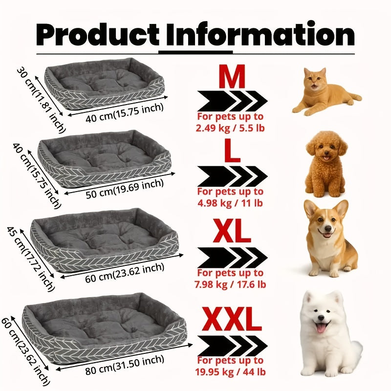 Matelas ultra-doux pour animaux et coussin de canapé – Coussin de lit chaud et confortable pour chien et chat, design bleu, tissu durable facile à nettoyer, 3 tailles M/L/XL pour chats, chiens et petits animaux