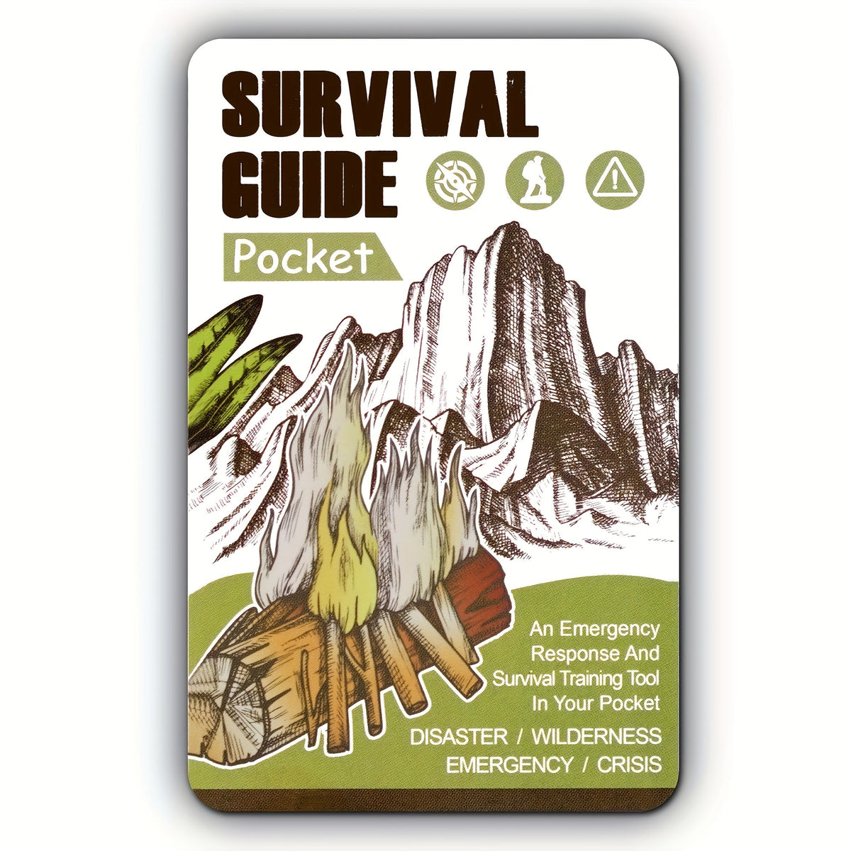 Guide de survie de poche, kit EDC format carte de crédit, 67 techniques de survie, 175 conseils d'experts, couverture étanche pour urgences sur le terrain, premiers secours, préparation aux catastrophes, camping, randonnée – inclut un outil grossissant