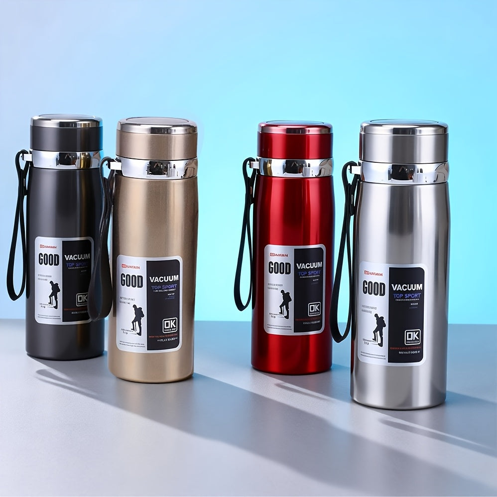 Bouteille d'eau isotherme grande capacité 1 L, gourde sous vide à double paroi en acier inoxydable 316 avec couvercle étanche pour le camping, les voyages, la salle de sport et l'hydratation au quotidien