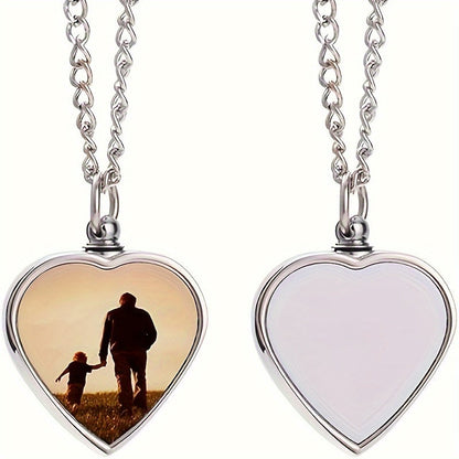 Collier photo personnalisé, pendentif commémoratif – Bijou souvenir en métal avec chaîne, cadeau d'anniversaire ou de deuil d'animal pour homme et femme, collier commémoratif unisexe argenté