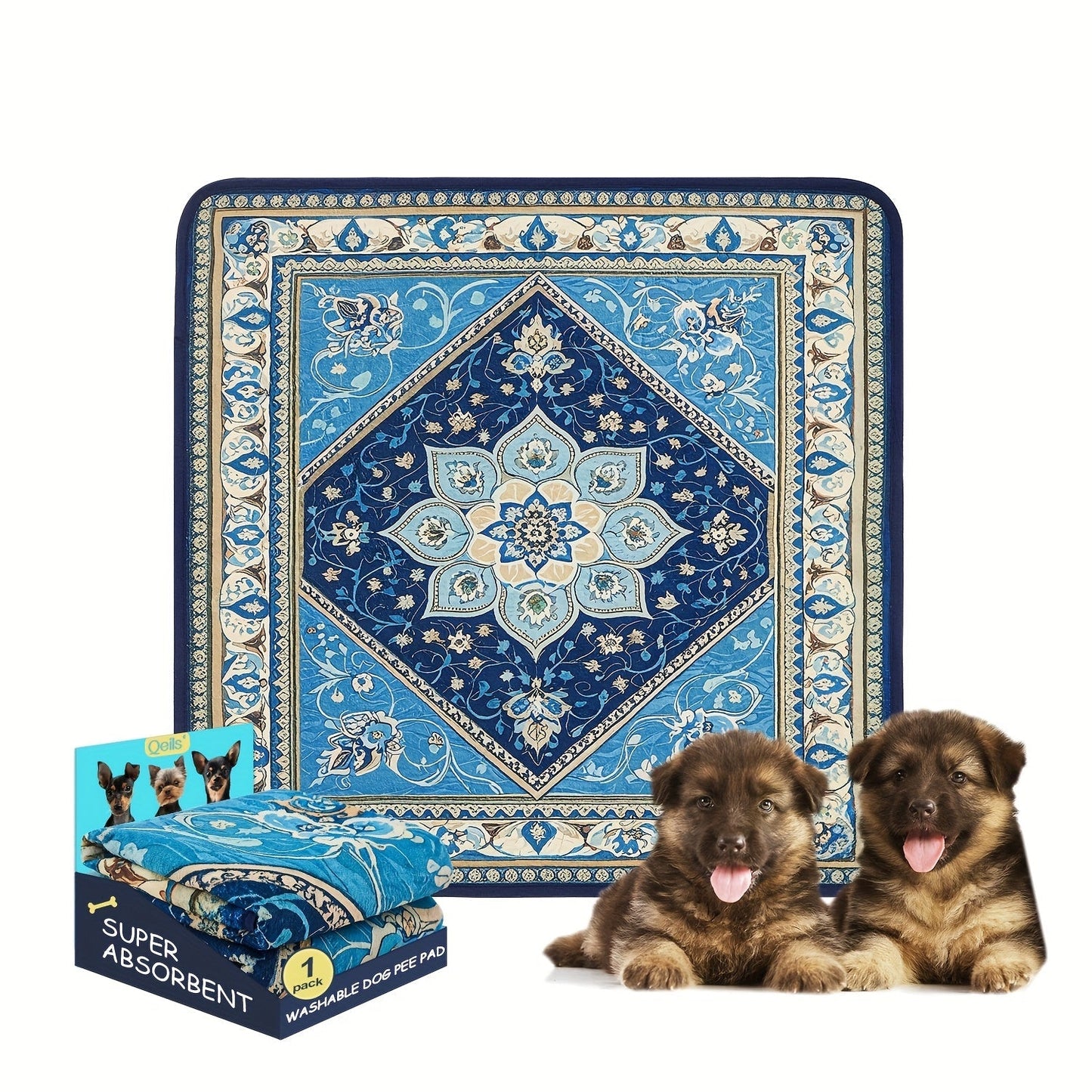 Washable Dog Pee Pads Reusable Puppy Training Pads Super Absorbent Heavy Duty Leakproof Non-Slip Pet Pads for Floor Crate Couch Whelping Multiple Sizes & Patterns Machine Washable