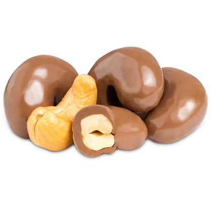 Noix de cajou au chocolat au lait – Noix de cajou enrobées de chocolat au lait crémeux de qualité supérieure, collation gourmande en vrac pour cadeaux, fêtes et plaisirs quotidiens