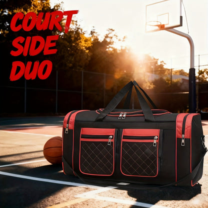 Sac de voyage grande capacité pour hommes et femmes – Sac de sport robuste multi-poches, avec bandoulière réglable et fermeture éclair pour le fitness, les escapades de week-end, les voyages d'affaires et les activités en plein air