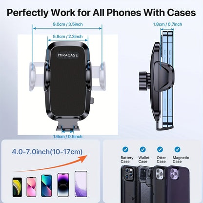 Support de téléphone universel pour voiture, fixation tableau de bord rotative à 360° – Berceau rétractable compatible avec tous les téléphones iPhone Samsung, vision réglable horizontale et verticale, support de téléphone sécurisé pour voiture