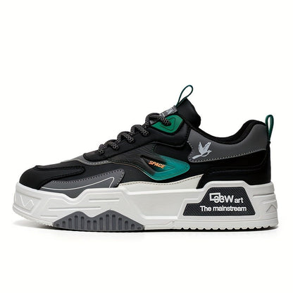 Baskets de skateboard à semelle épaisse pour homme, chaussures en toile tendance, basses, pour le sport, les loisirs et les voyages, kaki noir, pointures US 6,5-11,5