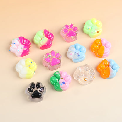 Mini jouets squishy en forme de patte de chat, lot de 10/20/30 - Squishies anti-stress doux pour enfants, cadeaux d'anniversaire, garnitures d'œufs de Pâques, cadeaux de Noël et d'Halloween, couleurs assorties aléatoires