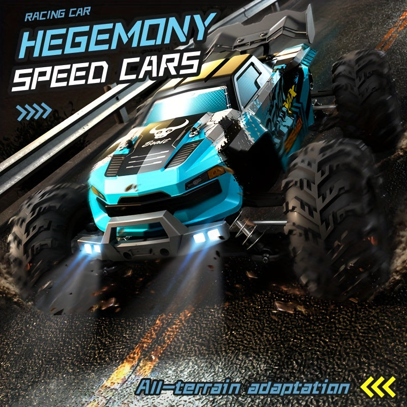 Voiture RC tout-terrain 4WD sans balais, haute vitesse 80 km/h - Édition double batterie, suspension avancée, performance tout-terrain, voiture télécommandée de qualité professionnelle pour adultes - Bleu