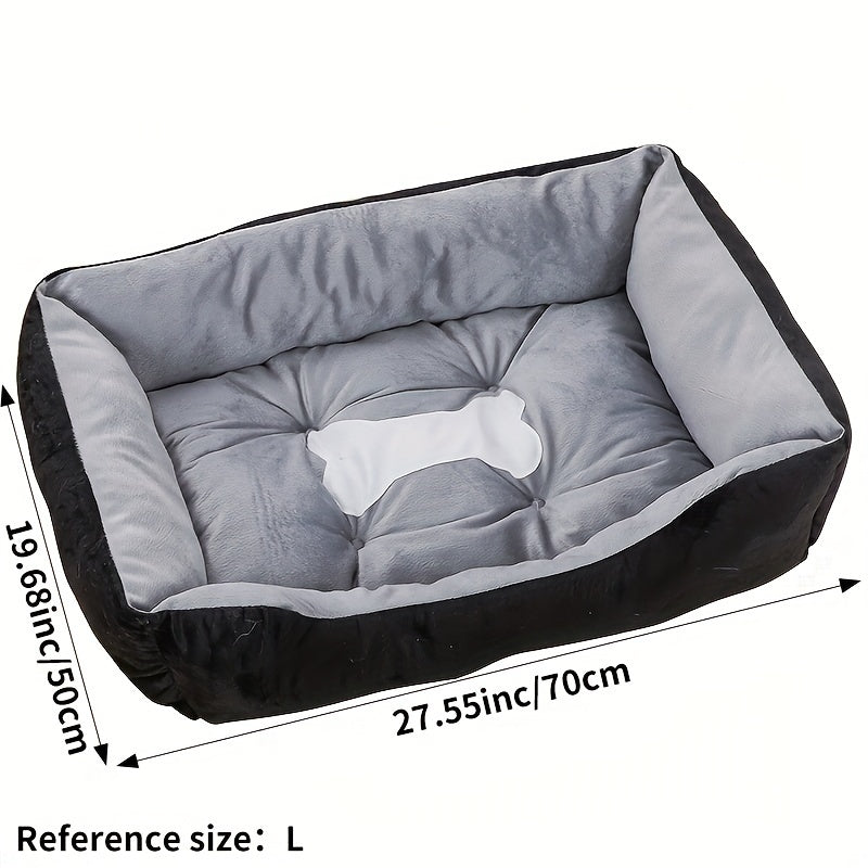 Panier pour chien et chat toutes saisons avec garnissage en coton PP haute résilience – Matelas orthopédique en peluche pour chiens et chats de petite, moyenne et grande taille, 5 tailles, panier apaisant anti-anxiété lavable