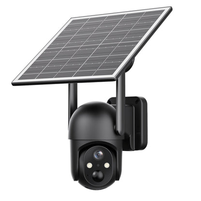 Caméra de surveillance solaire 4G LTE sans fil pour extérieur – Aucune connexion WiFi requise, vision nocturne 4K, vue en direct à 360°, audio bidirectionnel, caméra de chasse étanche pour la surveillance des fermes, ranchs et de la faune