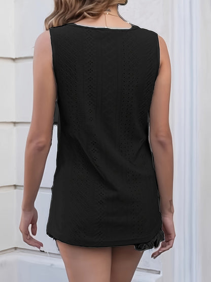 Débardeur sans manches à col en V pour femme – Haut d'été décontracté, ample et confortable, t-shirt léger tendance pour femme, 5 couleurs, tailles S-XL, tenue décontractée au quotidien