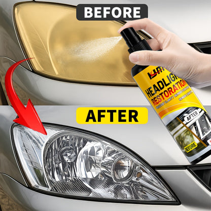 Kit de restauration de phares – Élimine le jaunissement et l'oxydation, restaure la clarté des phares ternis, protection anti-UV longue durée, nettoyant et rénovateur facile à utiliser pour voitures, camions, SUV et motos