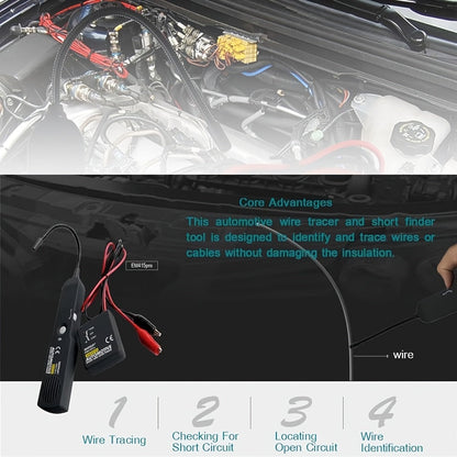 Kit de traçage de câbles automobile EM415PRO, testeur de circuit 6-42V CC – Localisation rapide des fils coupés et des courts-circuits avec sonde à induction sans contact – Outil de diagnostic électrique indispensable pour la réparation automobile