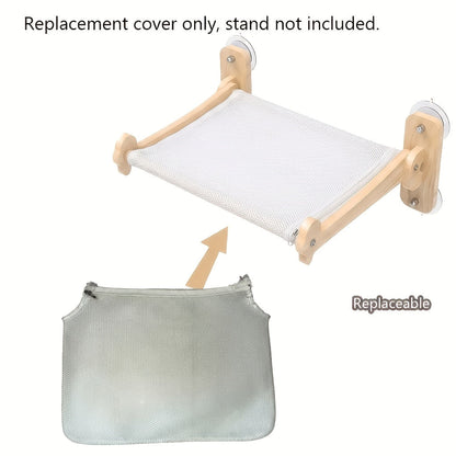 Hamac suspendu pour chat avec filet de rechange – Lit pour chat à montage mural ou au plafond, adhésif sans traces, sangles multicouches, espace de détente pliable, respirant et peu encombrant pour petits espaces, chats d'intérieur et chatons