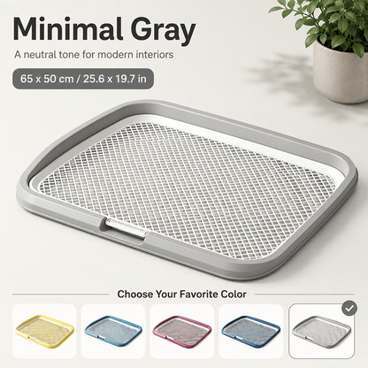 Bac à litière étanche pour chien, toilettes d'intérieur pour chiot avec grille amovible, support de tapis de propreté lavable pour l'apprentissage des chiots en appartement, station sanitaire pour petits et moyens chiens