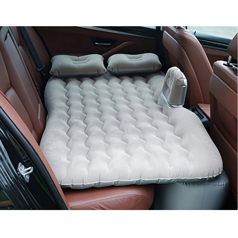 Matelas gonflable pour SUV - Lit de voiture pour camping et voyage - Matelas gonflable floqué universel pour coffre ou banquette arrière de SUV, lit de camping portable avec sac de rangement et kit de réparation, accessoires de road trip