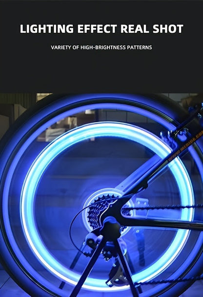 Bouchons de valve de pneu LED avec effet lumineux respirant et cheval au galop, 4/8/16 pièces, capuchons de valve de roue lumineux pour voiture, moto, vélo – Lumière de roue « Wind Fire », protection UV et antidéflagrante – Vert, rouge, bleu, squelette