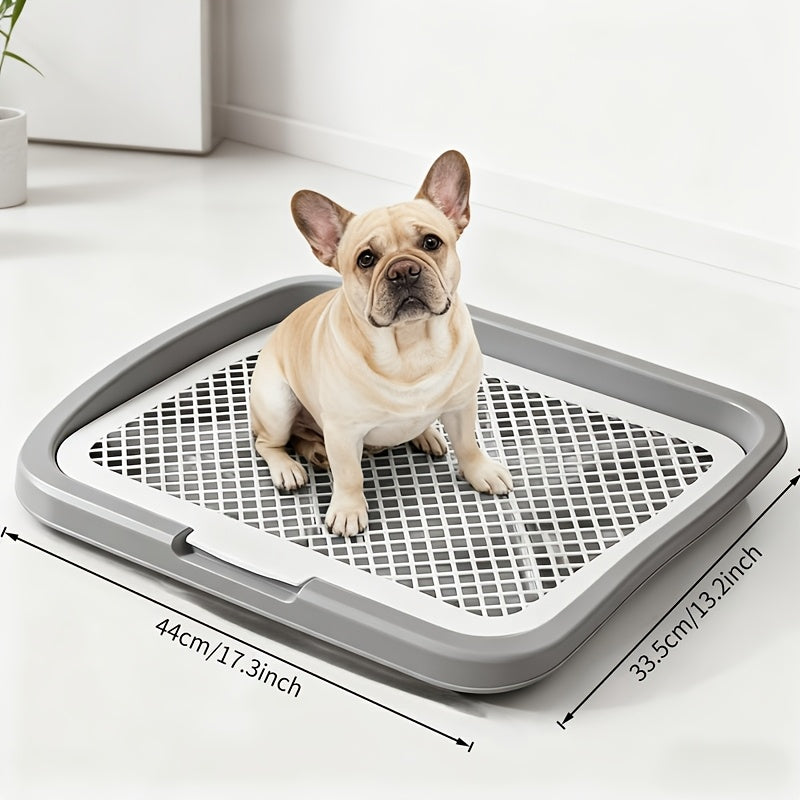 Bac à litière étanche pour chien, toilettes d'intérieur pour chiot avec grille amovible, support de tapis de propreté lavable pour l'apprentissage des chiots en appartement, station sanitaire pour petits et moyens chiens