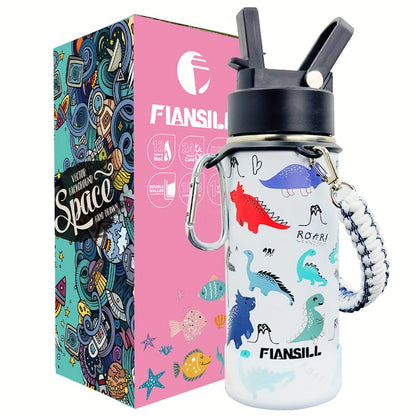 16oz Kids Stainless Steel Water Bottle – Vacuum Insulated, 3D Printed Design, Leak-Proof & BPA-Free, Cold 24H Hot 12H, Fun Styles for Boys & Girls – Perfect Gift for Students, School & Outdoor Activities