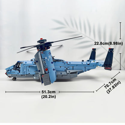 Ensemble de 1480 blocs de construction d'avions militaires, avion de chasse, hélicoptère, avion Osprey, briques avec train d'atterrissage à amortisseur, modèle à assembler, décoration de bureau, cadeau