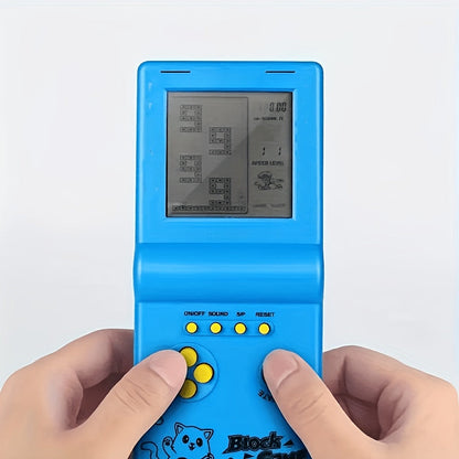 Mini console de jeux portable rétro, style brique, lecteur de jeux vidéo classique, plusieurs jeux intégrés, console d'arcade nostalgique, cadeau pour enfants, adultes, hommes et femmes, bleu vert