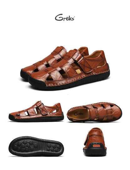 Sandales de sport fermées pour hommes – Chaussures de pêcheur d'extérieur respirantes, mocassins de plage d'été antidérapants pour la randonnée, la marche et les activités aquatiques | Velora