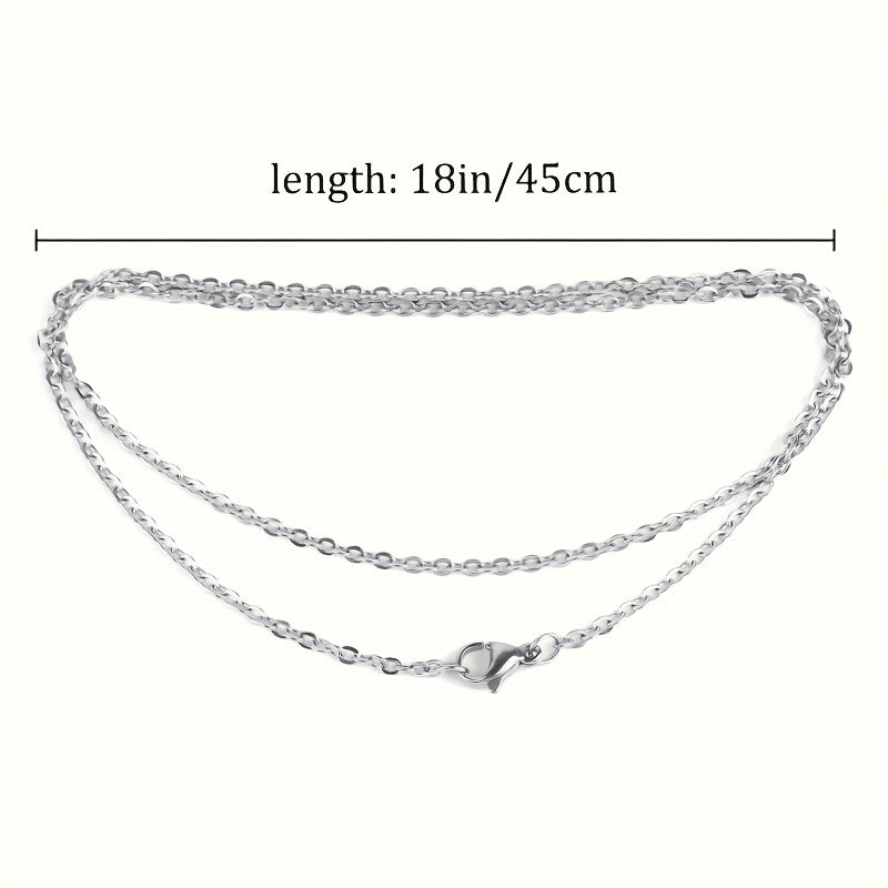 Lot de 50 chaînes de collier en acier inoxydable 304 de 45,7 cm avec fermoir mousqueton - Fournitures de création de bijoux DIY résistantes au ternissement pour pendentifs, breloques, bracelets et porte-clés, lot de chaînes en gros pour créateurs
