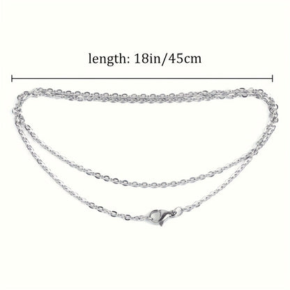 Lot de 50 chaînes de collier en acier inoxydable 304 de 45,7 cm avec fermoir mousqueton - Fournitures de création de bijoux DIY résistantes au ternissement pour pendentifs, breloques, bracelets et porte-clés, lot de chaînes en gros pour créateurs