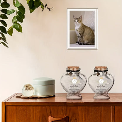 Pet Hair Keepsake Bottle with Cork Stopper - Glass Dog & Cat Fur Memorial Jar, Pet Hair Preservation Memento Bottle, Meaningful Sympathy Gift for Pet Loss, Unique Pet Memorial Keepsake for Cat & Dog Owners